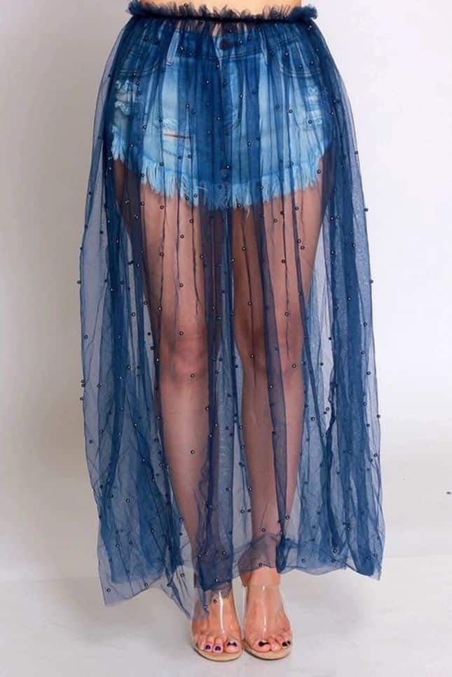 Sheer long 2025 skirt overlay