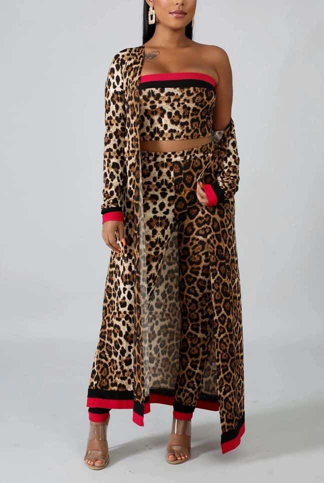 Hej Lyrical Søg She Katty Leopard Kimono Set - Her Achilles Heels